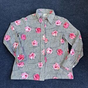 Vintage Fairfield Brookvalley Shirt Womens Medium Floral Geometric 80s